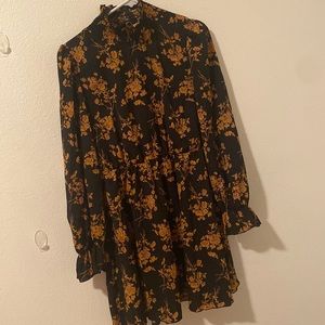 SHEIN black dress with gold flowers